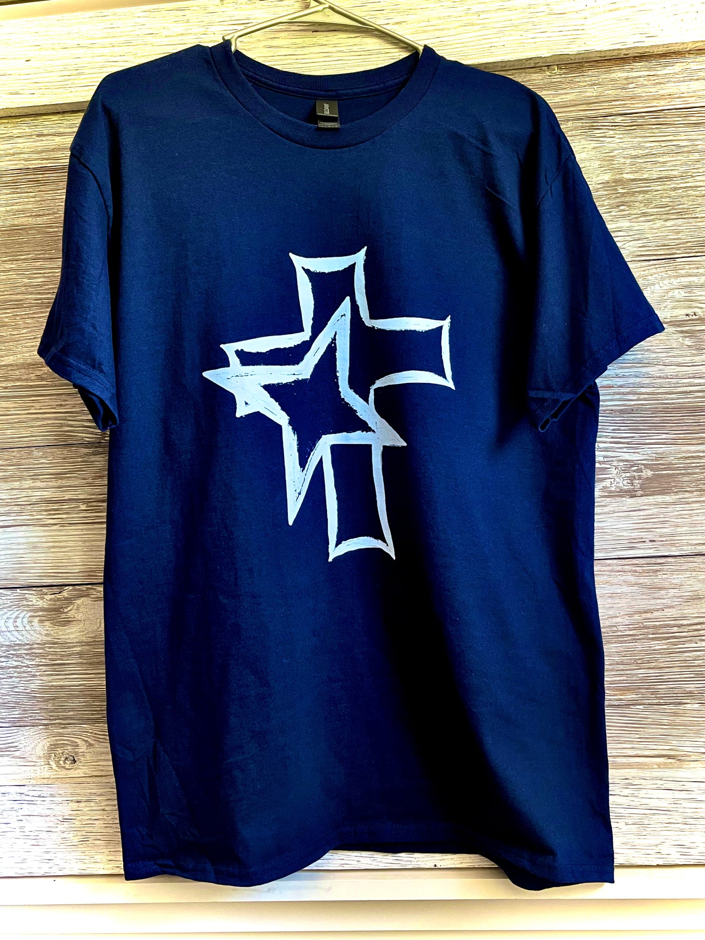Men's T-Shirt - White Cross and White Star