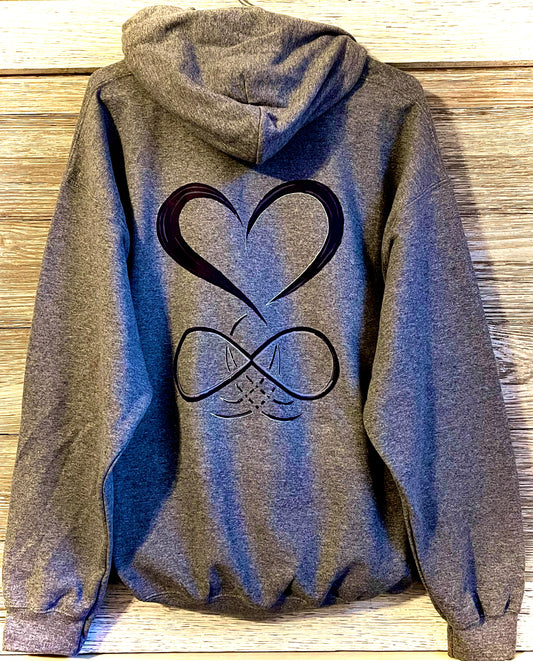 Back Hoodie - Purple Heart and Infinity