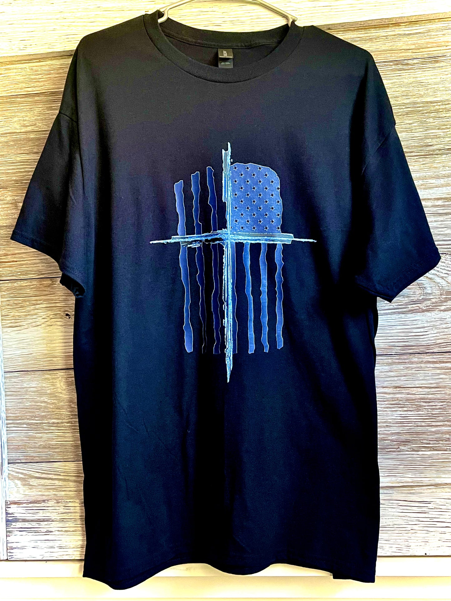 Men's T-Shirt - American Flag and Cross