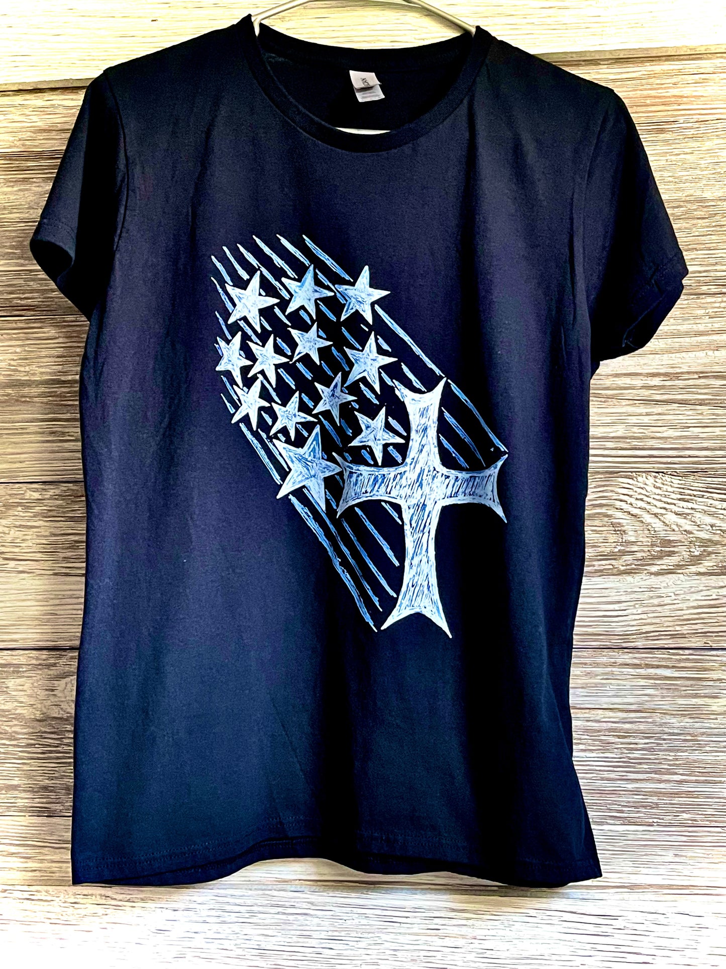 Women's T-Shirt - Cross, Stars, and Stipes