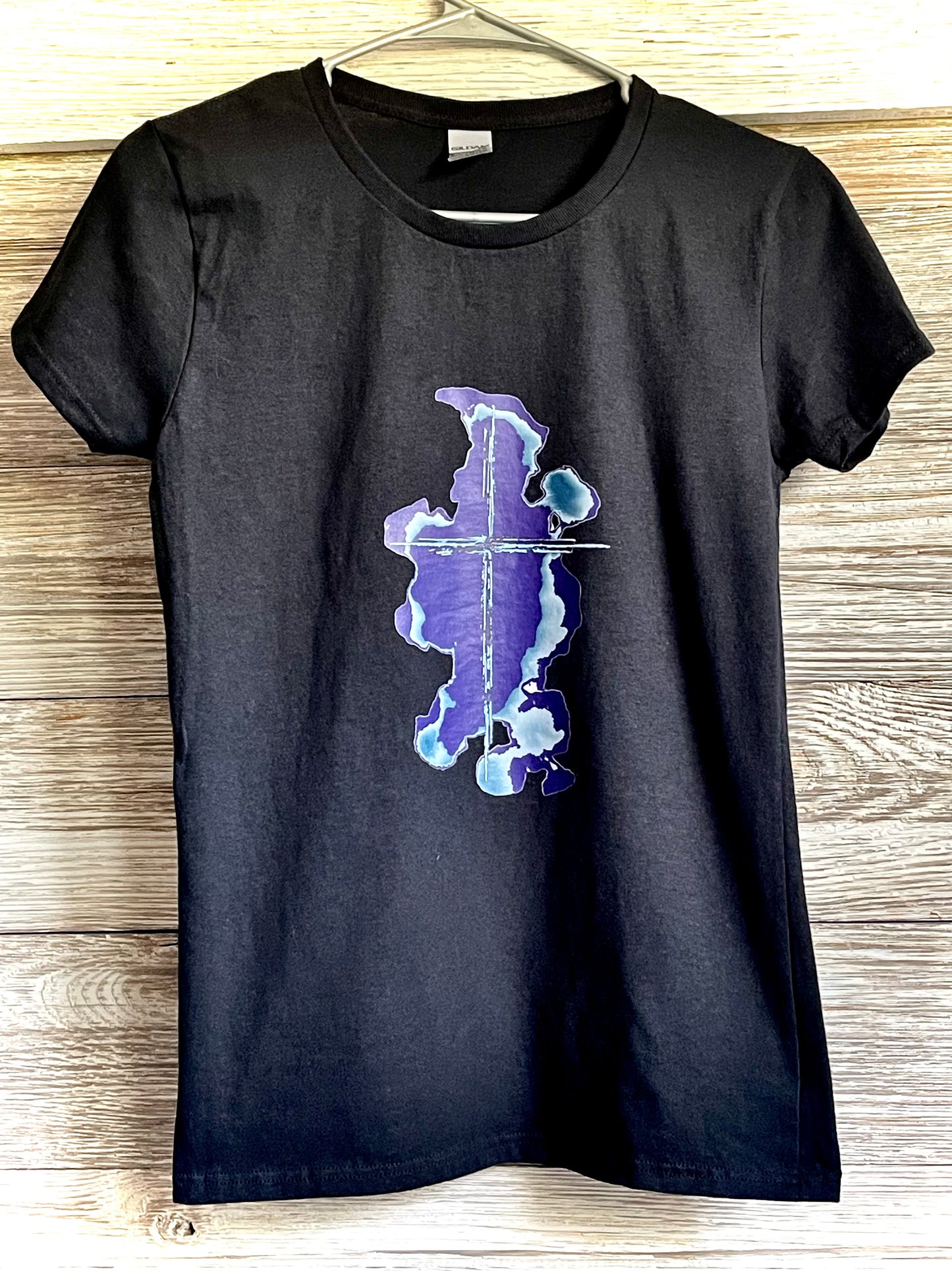 Women's T-Shirt - Cross with Purple Clouds