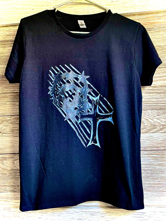 Women's T-Shirt - Cross with Black Smudge