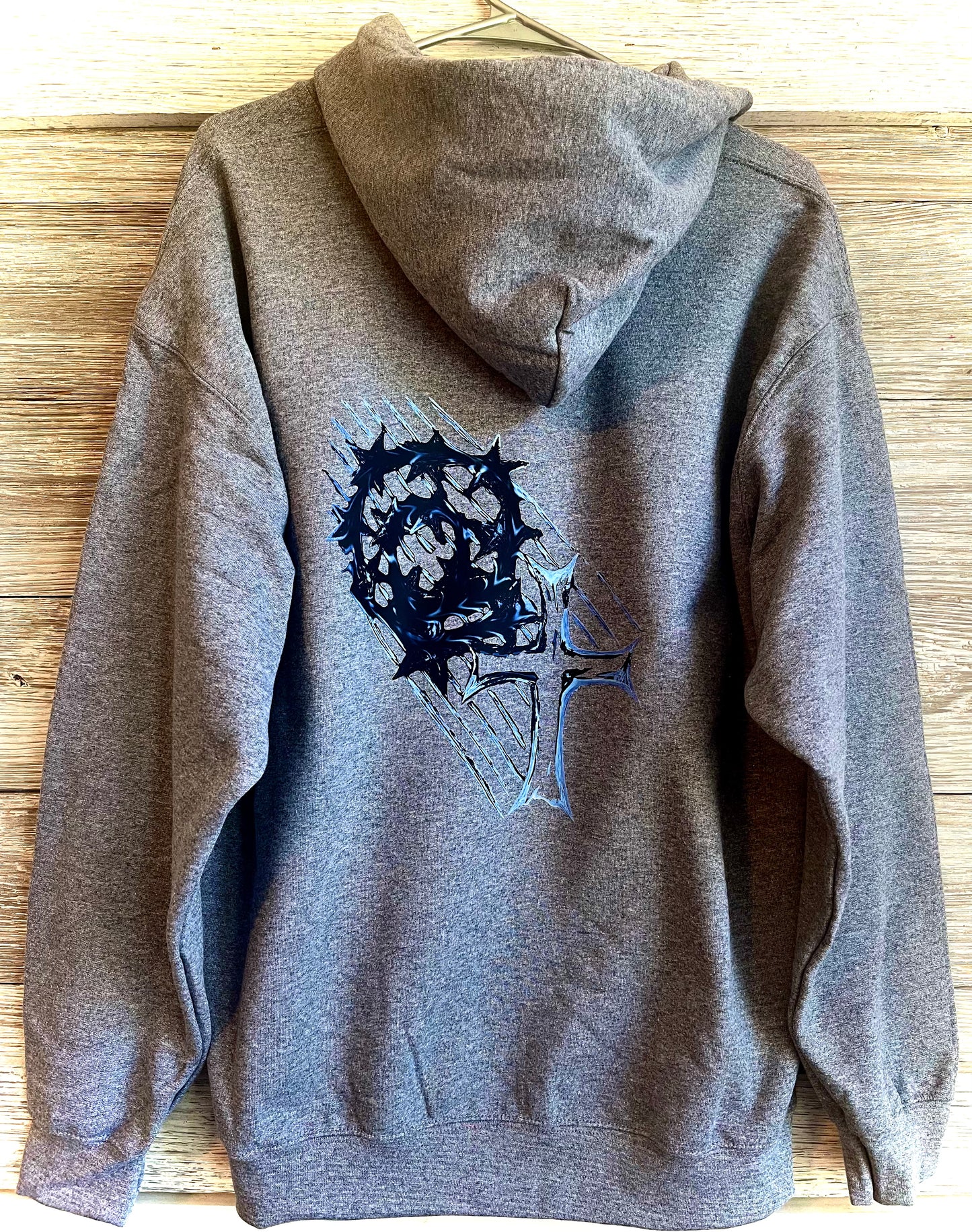 Back Hoodie - Cross with Black Smudge