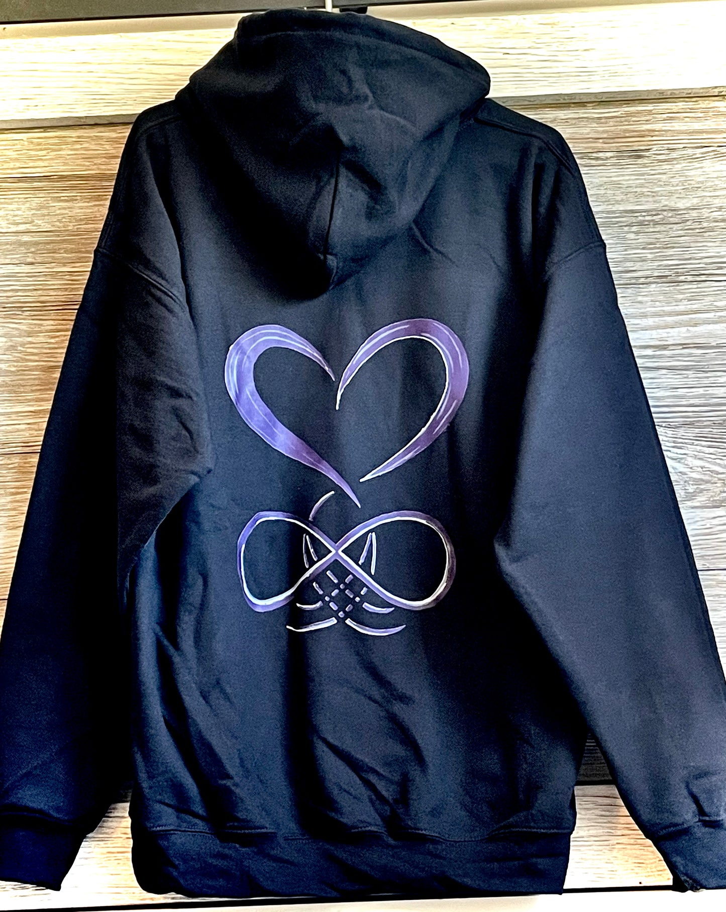 Back Hoodie - Purple Heart and Infinity