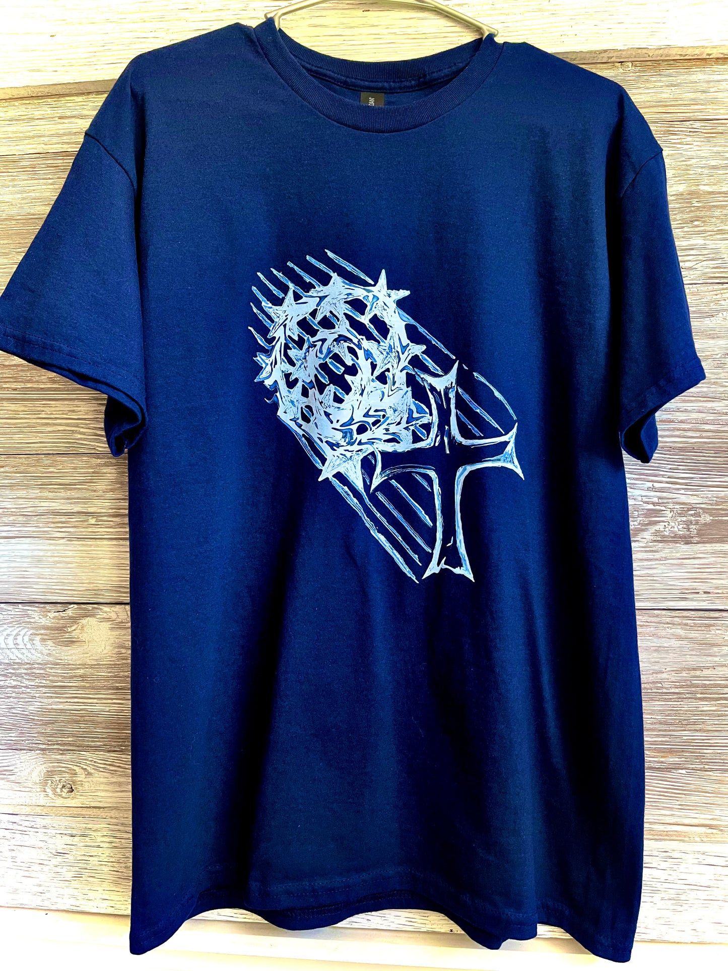 Men's T-Shirt - White Cross with Smudge