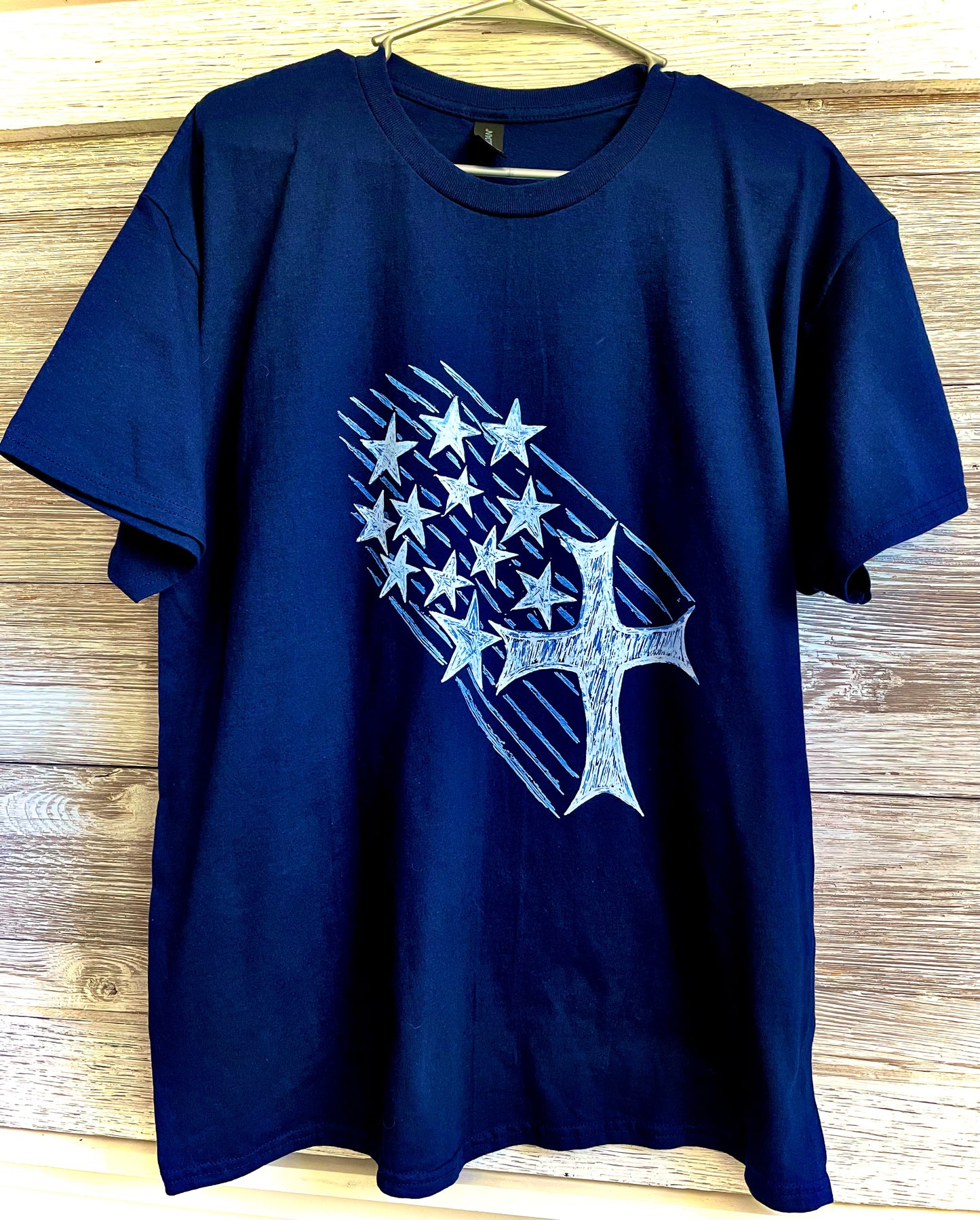 Men's T-Shirt - Cross, Stars, and Stripes