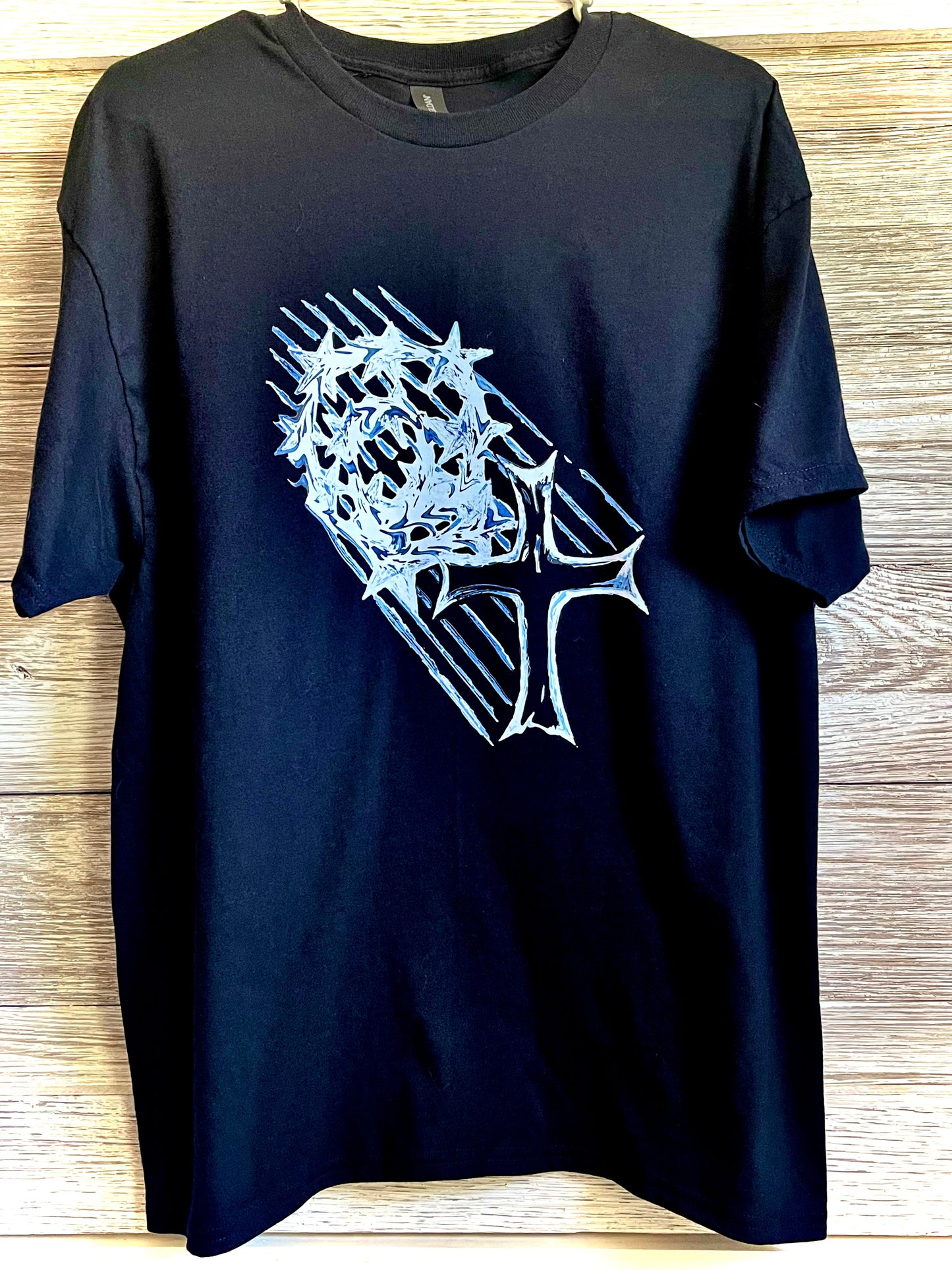 Men's T-Shirt - White Cross with Smudge