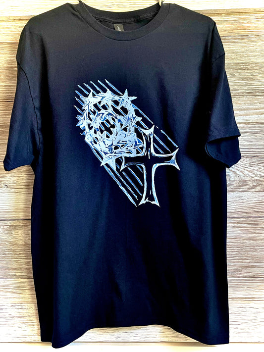 Men's T-Shirt - White Cross with Smudge