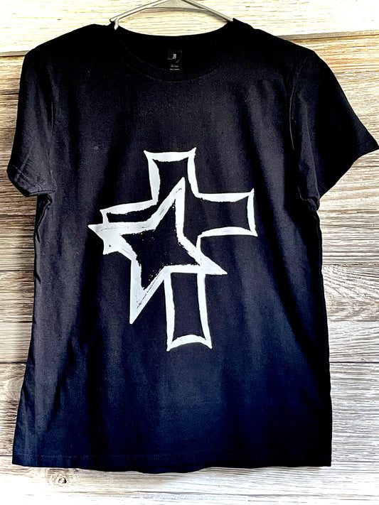 Women's T-Shirt - White Cross and White Star
