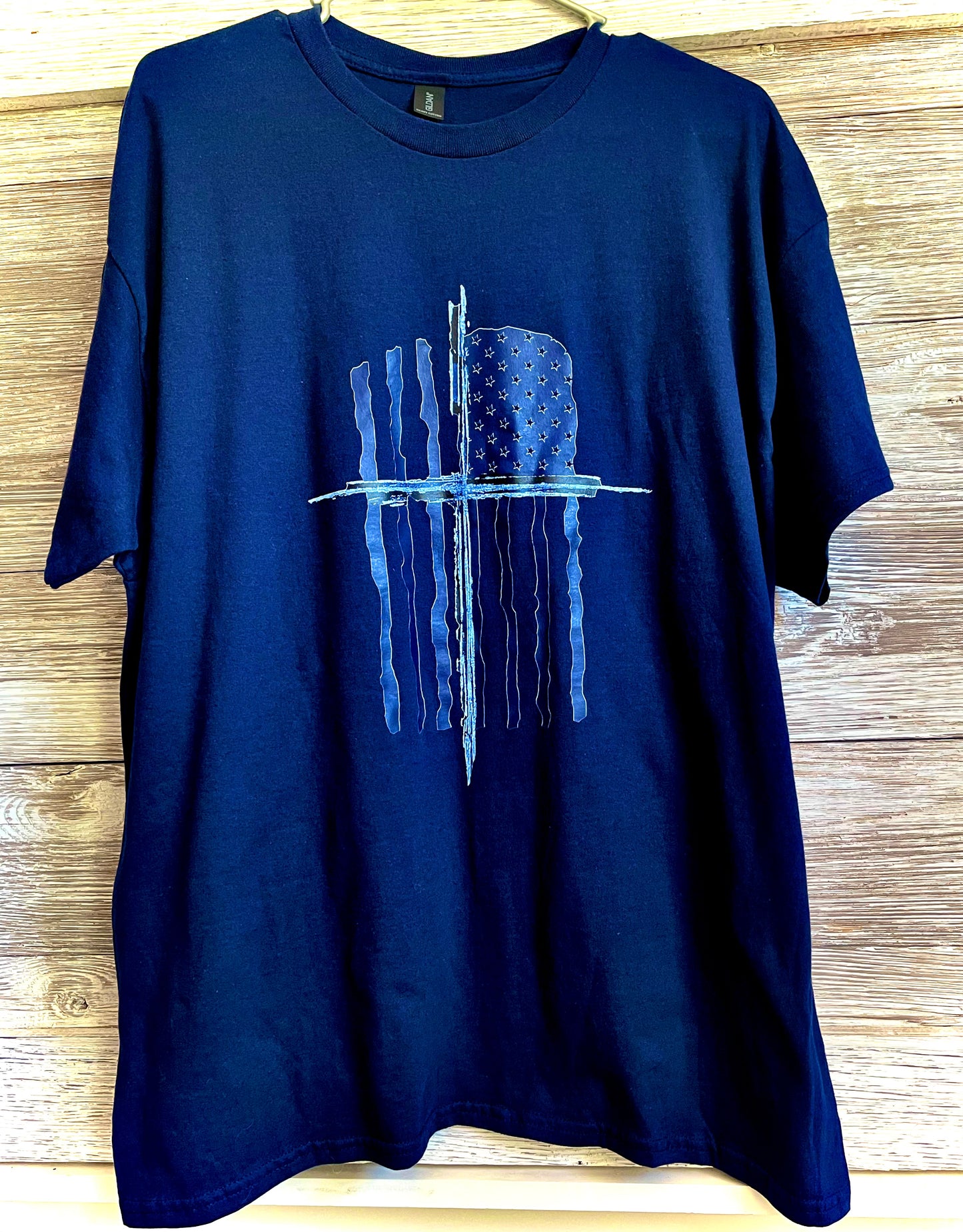 Men's American Flag and Cross T-Shirt